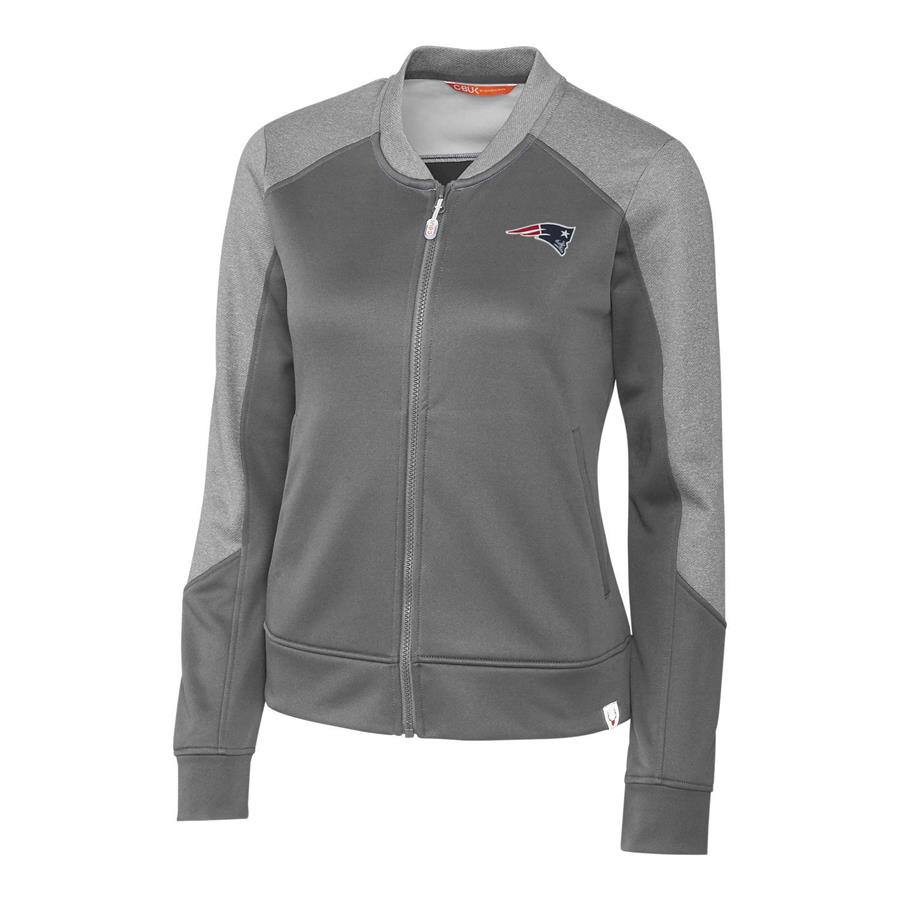 New England Patriots Cutter & Buck Women's Pop Fly Full-Zip Jacket - Gray