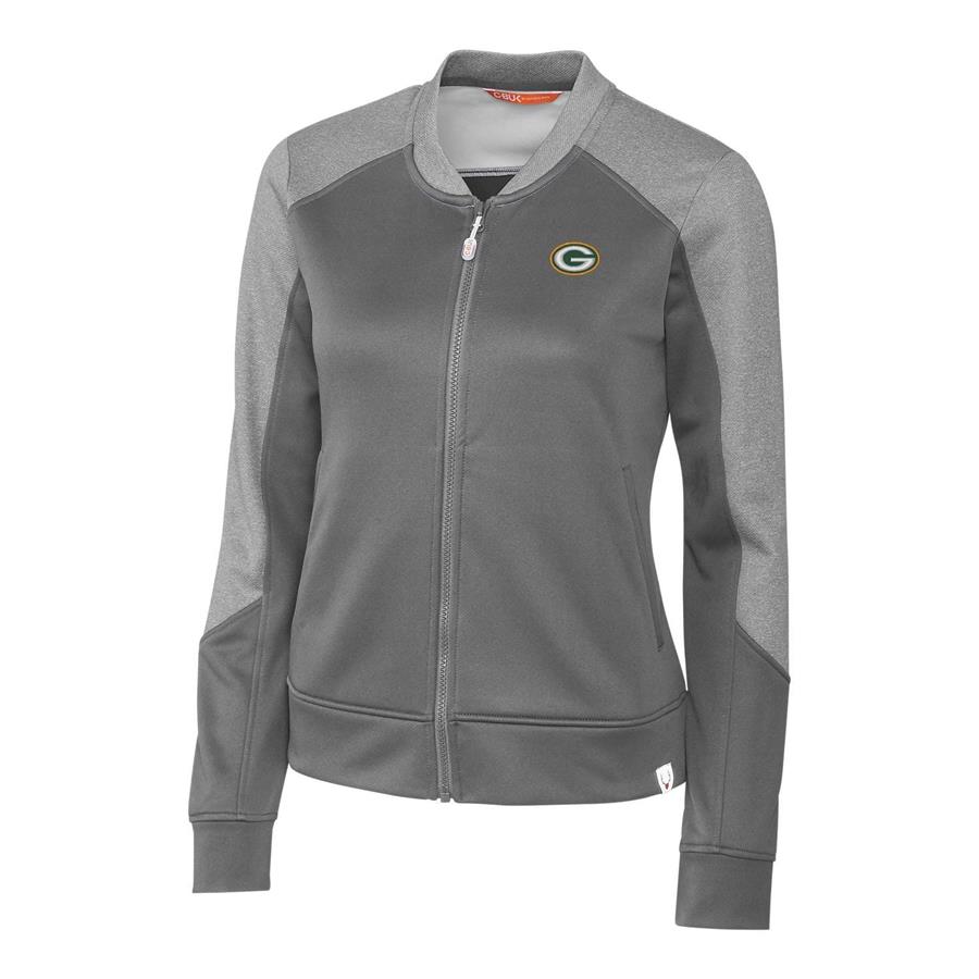 Green Bay Packers Cutter & Buck Women's Pop Fly Full-Zip Jacket - Gray