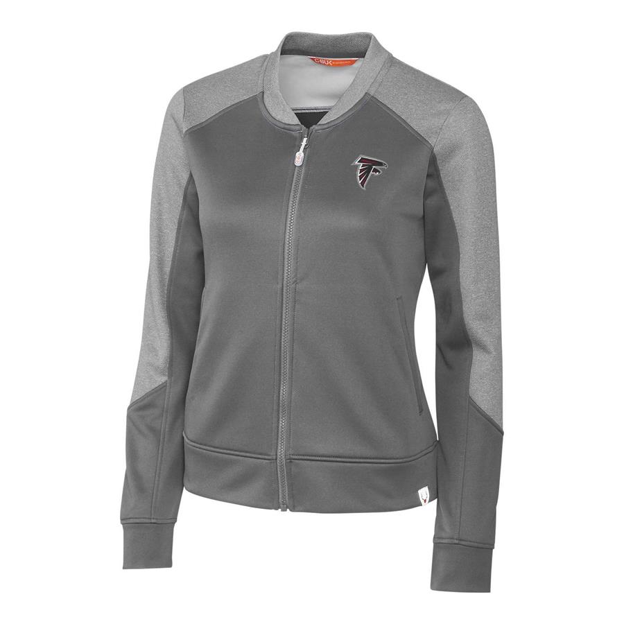 Atlanta Falcons Cutter & Buck Women's Pop Fly Full-Zip Jacket - Gray