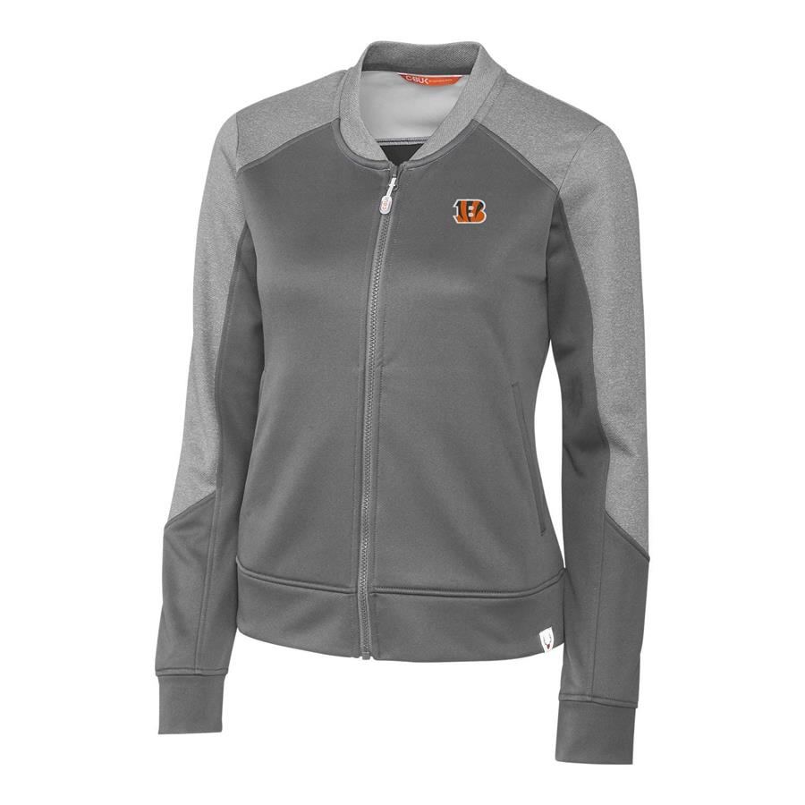 Cincinnati Bengals Cutter & Buck Women's Pop Fly Full-Zip Jacket - Gray