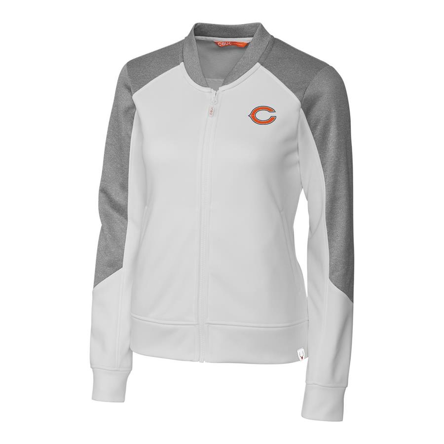 Chicago Bears Cutter & Buck Women's Pop Fly Full-Zip Jacket - White