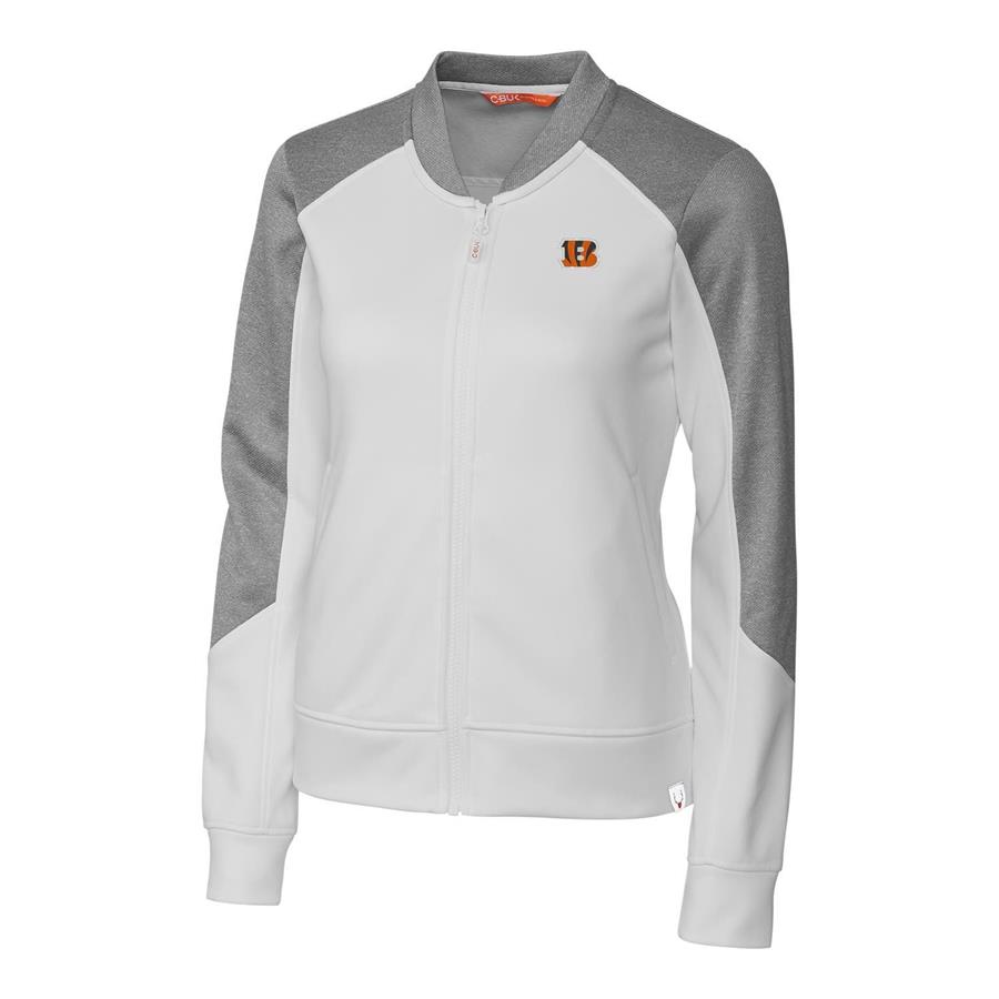 Cincinnati Bengals Cutter & Buck Women's Pop Fly Full-Zip Jacket - White
