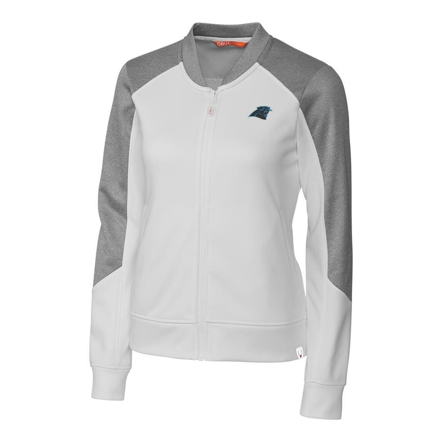 Carolina Panthers Cutter & Buck Women's Pop Fly Full-Zip Jacket - White