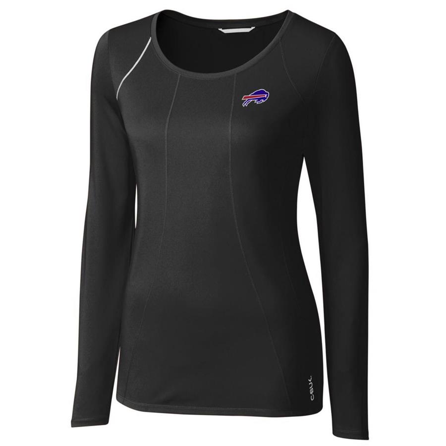 Buffalo Bills Cutter & Buck Women's Jaimie Scoop Neck Long Sleeve T-Shirt - Black