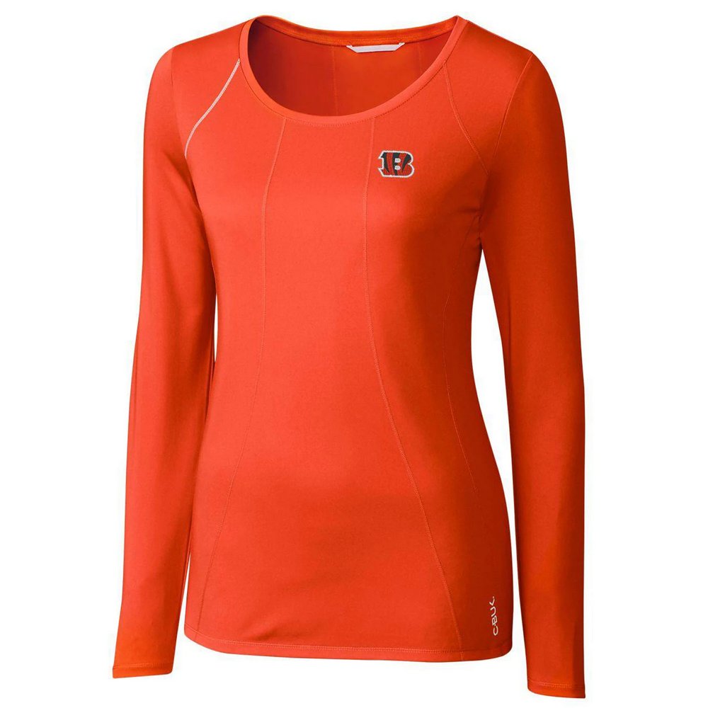 Cincinnati Bengals Cutter & Buck Women's Jaimie Scoop Neck Long Sleeve T-Shirt - Orange