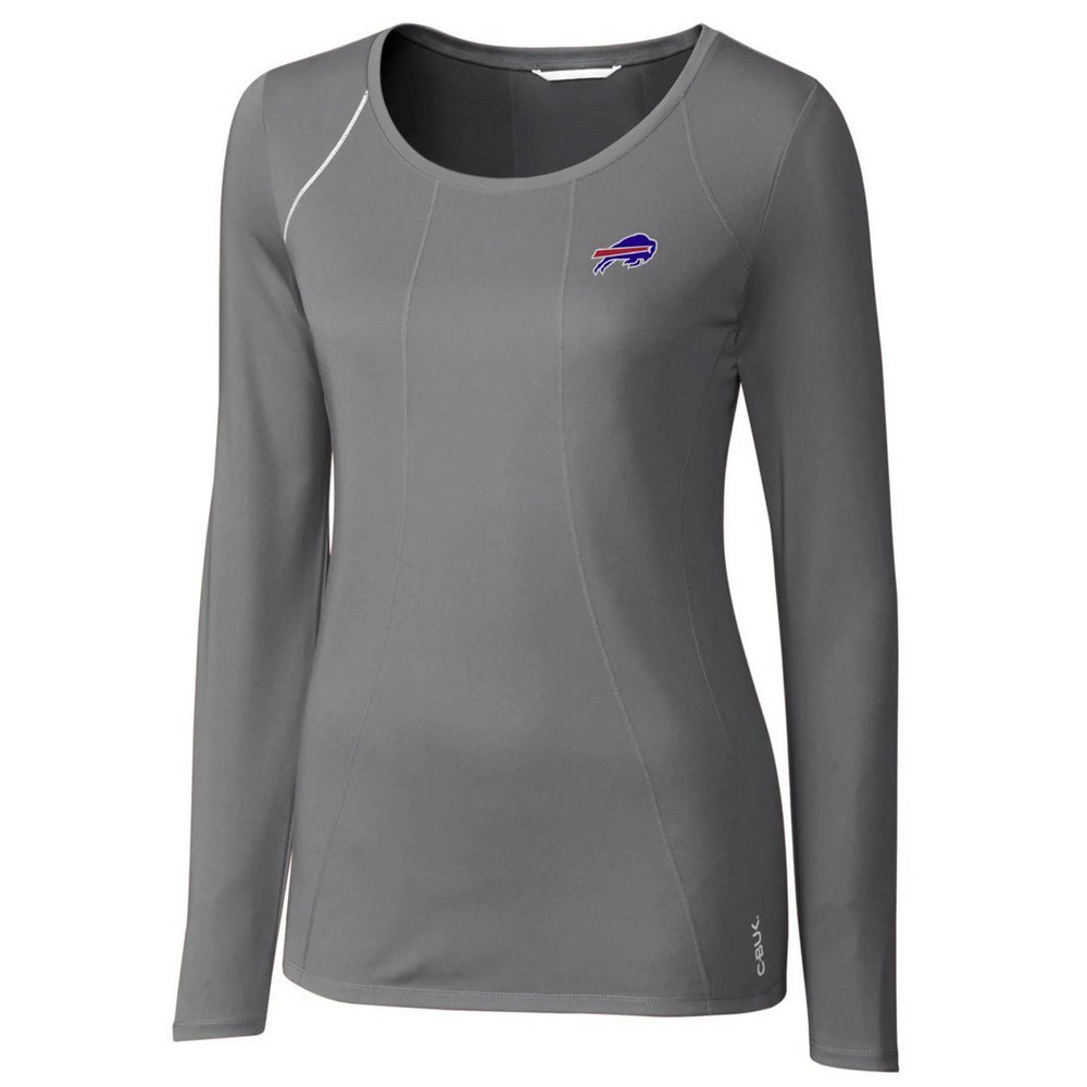 Buffalo Bills Cutter & Buck Women's Jaimie Scoop Neck Long Sleeve T-Shirt - Gray