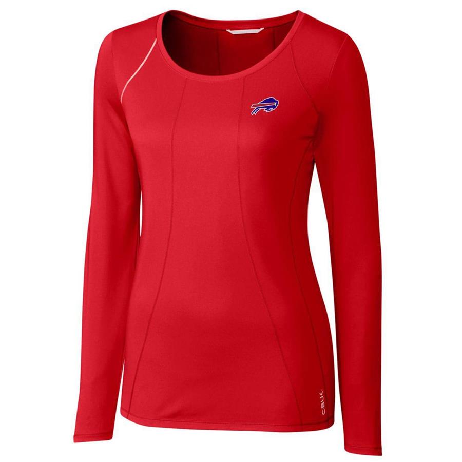 Buffalo Bills Cutter & Buck Women's Jaimie Scoop Neck Long Sleeve T-Shirt - Red