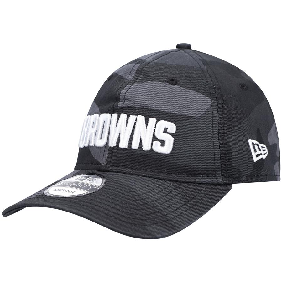 Cleveland Browns New Era Camo Core Classic 2.0 9TWENTY Adjustable Hat - Charcoal