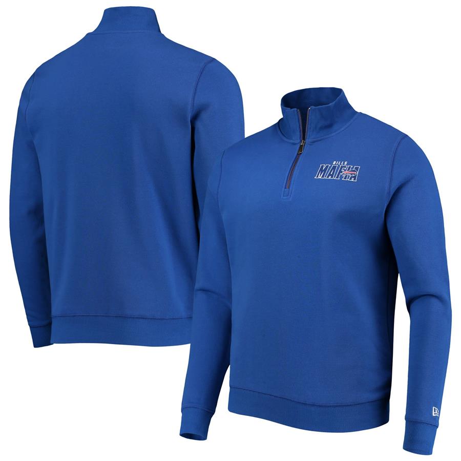Buffalo Bills New Era Bills Mafia Logo Quarter-Zip Jacket - Royal