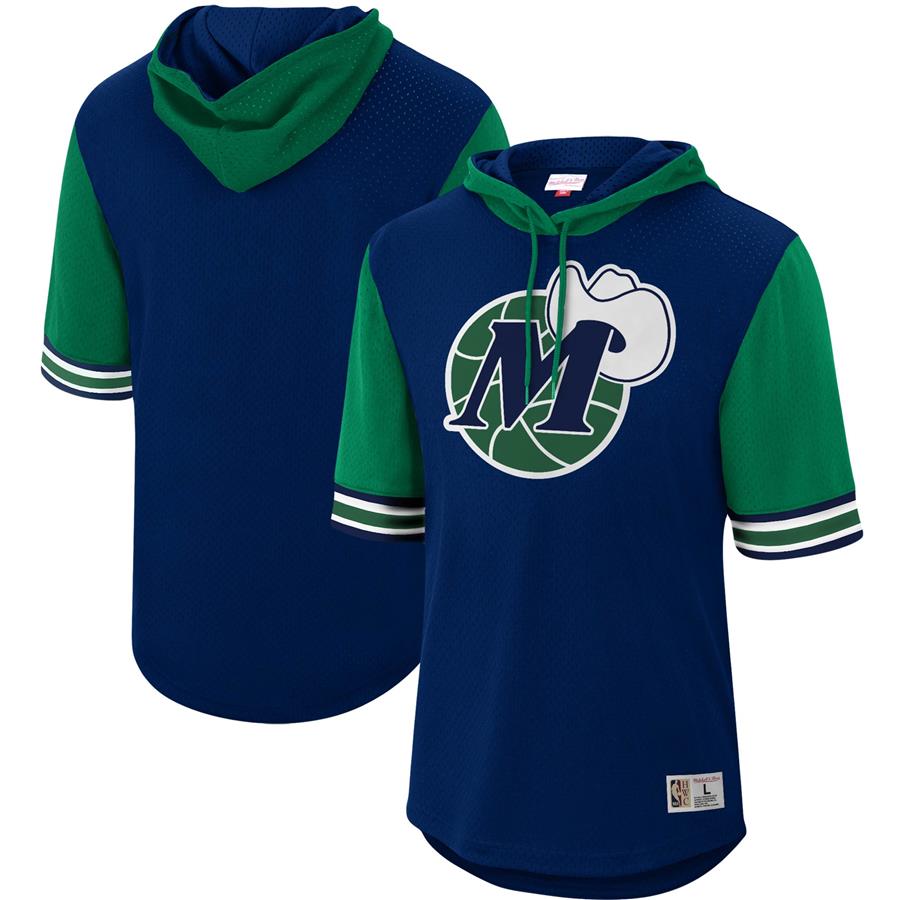 Dallas Mavericks Mitchell & Ness Hardwood Classics Buzzer Beater Mesh Pullover Hoodie - Navy