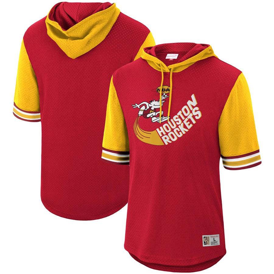 Houston Rockets Mitchell & Ness Hardwood Classics Buzzer Beater Mesh Pullover Hoodie - Red