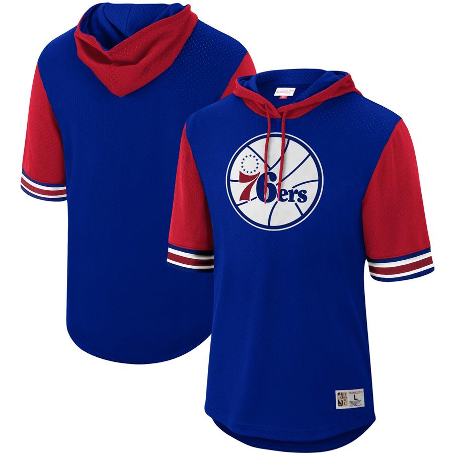 Philadelphia 76ers Mitchell & Ness Hardwood Classics Buzzer Beater Mesh Pullover Hoodie - Royal