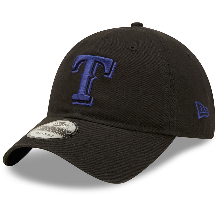Texas Rangers New Era Logo Core Classic 9TWENTY Adjustable Hat - Black