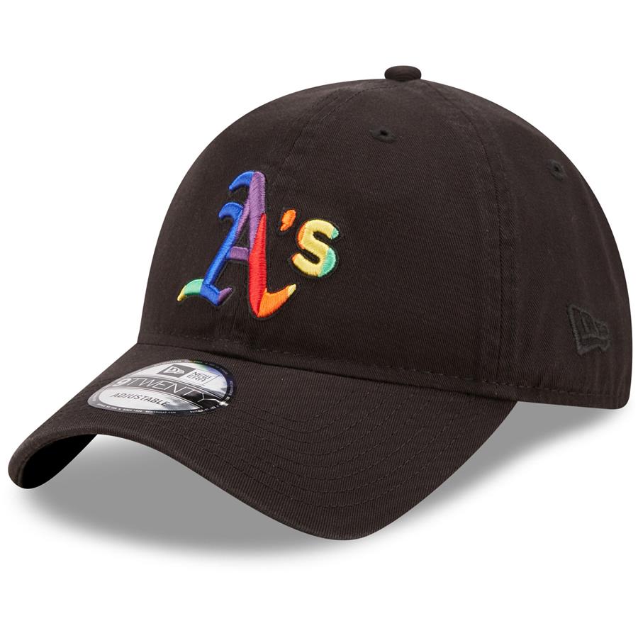 Oakland Athletics New Era Core Classic Pride 9TWENTY Adjustable Hat - Black