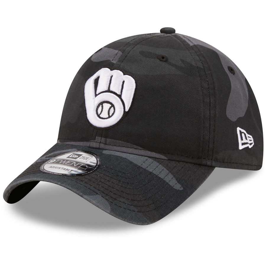 Milwaukee Brewers New Era Midnight Camo Core Classic 9TWENTY Adjustable Hat - Graphite