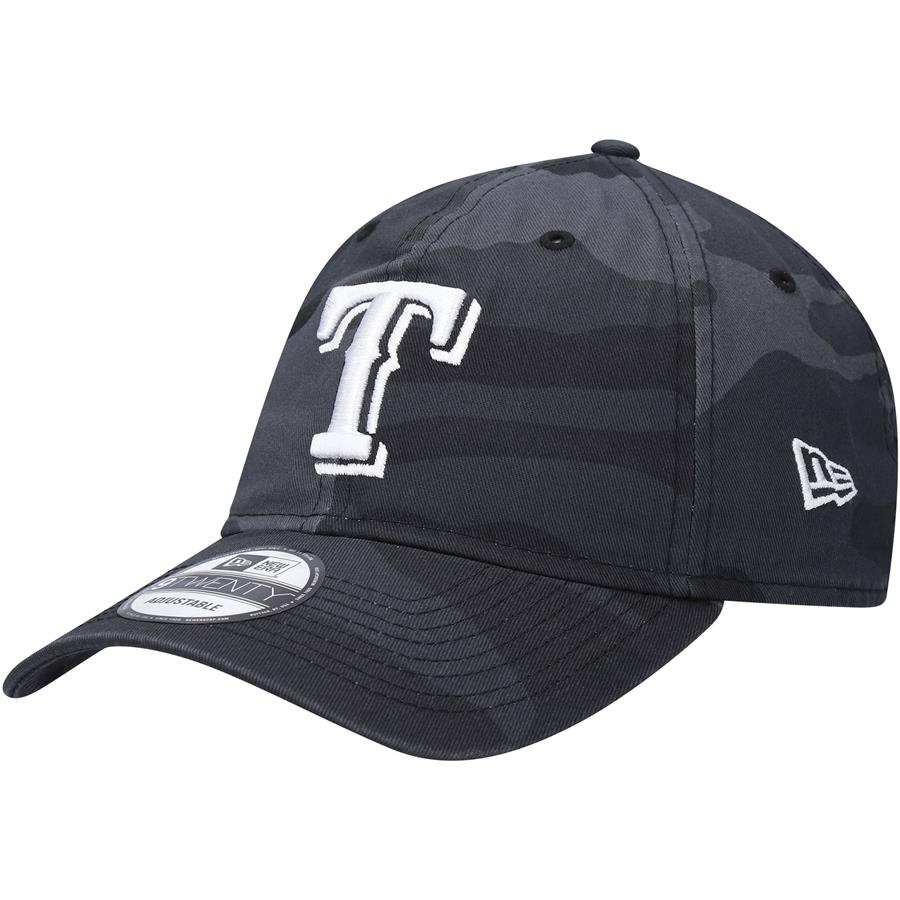 Texas Rangers New Era Midnight Camo Core Classic 9TWENTY Adjustable Hat - Graphite