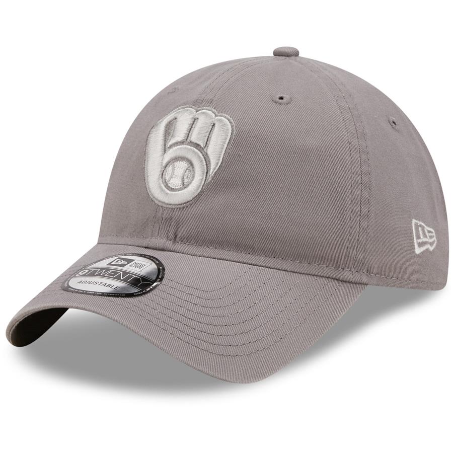 Milwaukee Brewers New Era Misty Morning Core Classic 9TWENTY Adjustable Hat - Gray