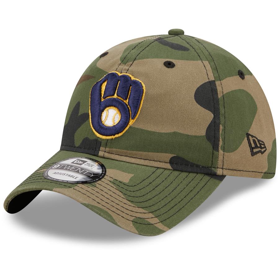 Milwaukee Brewers New Era Woodland Core Classic 9TWENTY Adjustable Hat - Camo