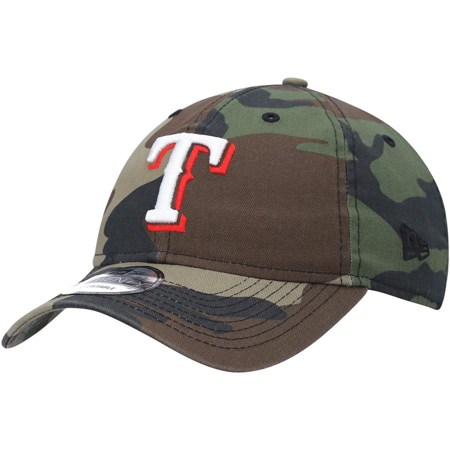 Texas Rangers New Era Woodland Core Classic 9TWENTY Adjustable Hat - Camo