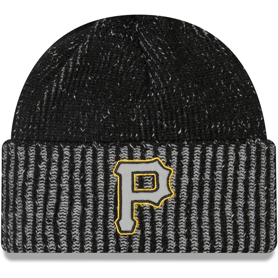 Pittsburgh Pirates New Era Pop Flect Cuffed Knit Hat - Black