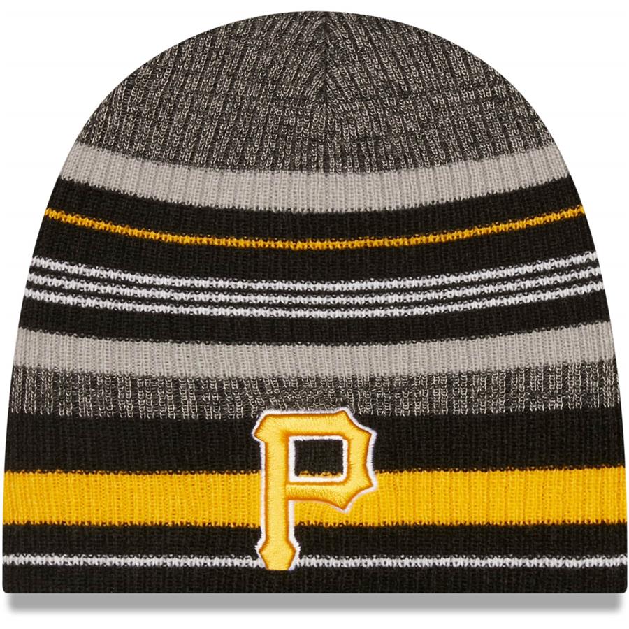Pittsburgh Pirates New Era Striped Beanie Hat - Black