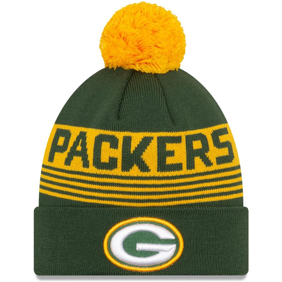 Green Bay Packers New Era Proof Cuffed Knit Hat with Pom - Green