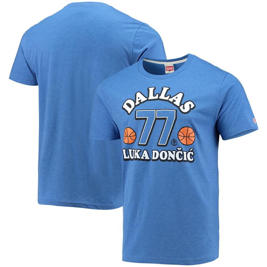 Luka Doncic Dallas Mavericks Homage Slovenian Tri-Blend T-Shirt - Blue