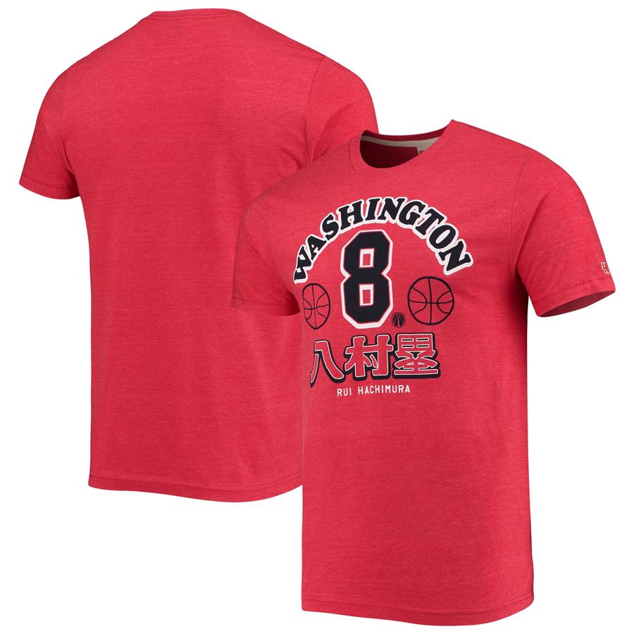 Rui Hachimura Washington Wizards Homage Japanese Tri-Blend T-Shirt - Red