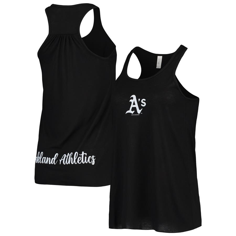 Oakland Athletics Soft as a Grape Women's Front & Back Tank Top - Black