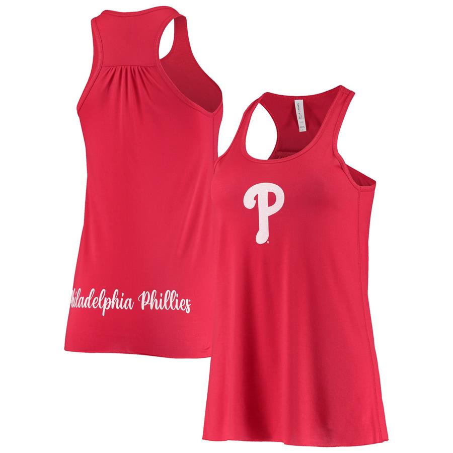 Philadelphia Phillies Soft as a Grape Women's Front & Back Tank Top - Red