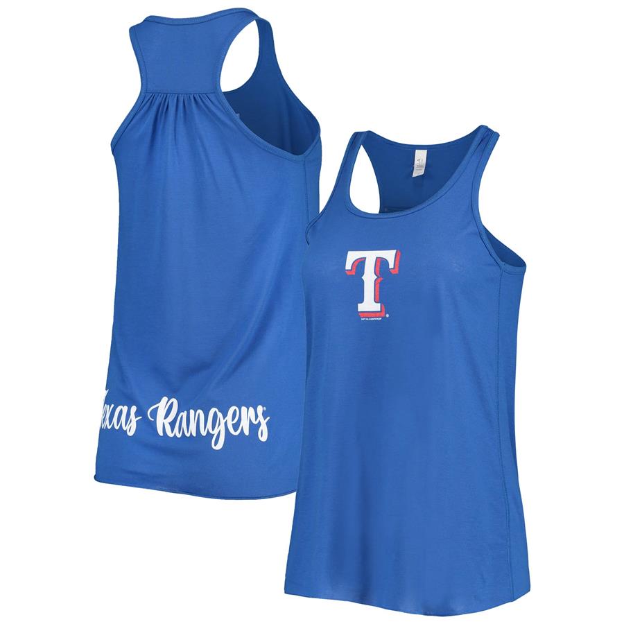Texas Rangers Soft as a Grape Women's Front & Back Tank Top - Royal