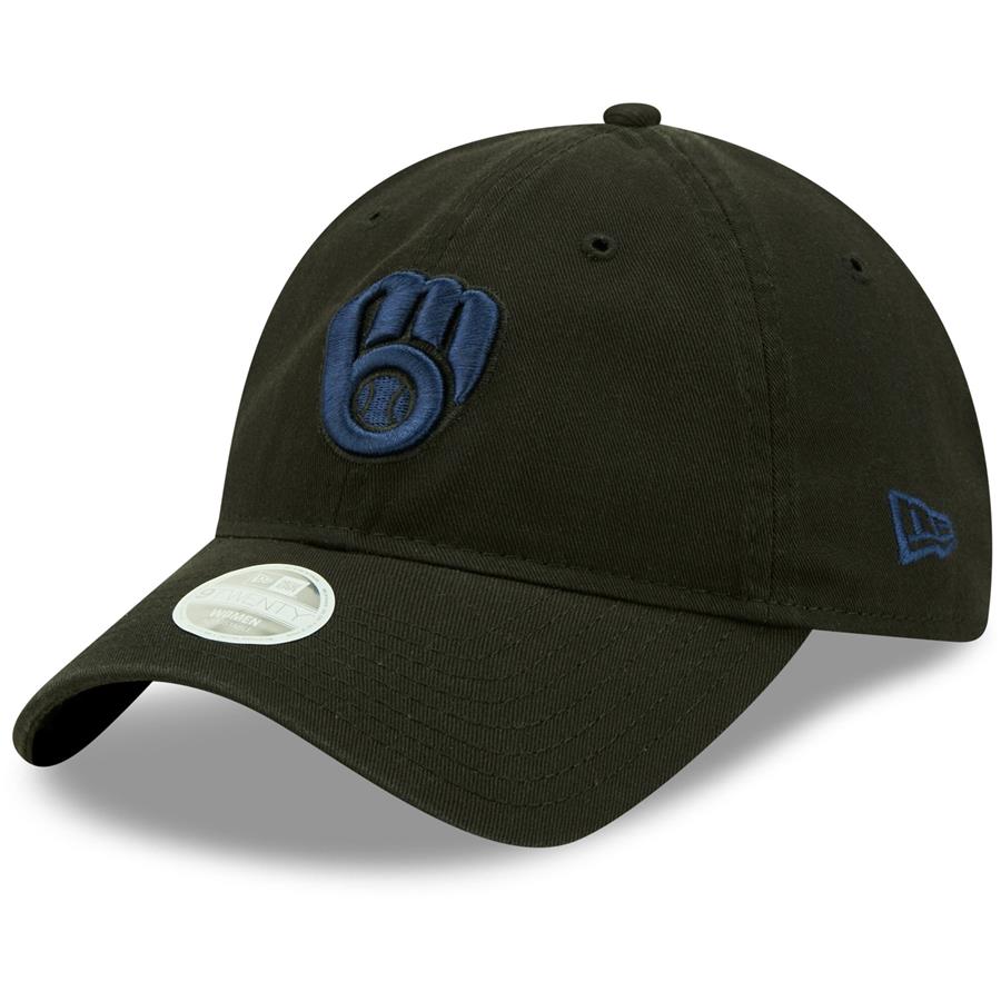 Milwaukee Brewers New Era Women's Core Classic 9TWENTY Adjustable Hat - Black