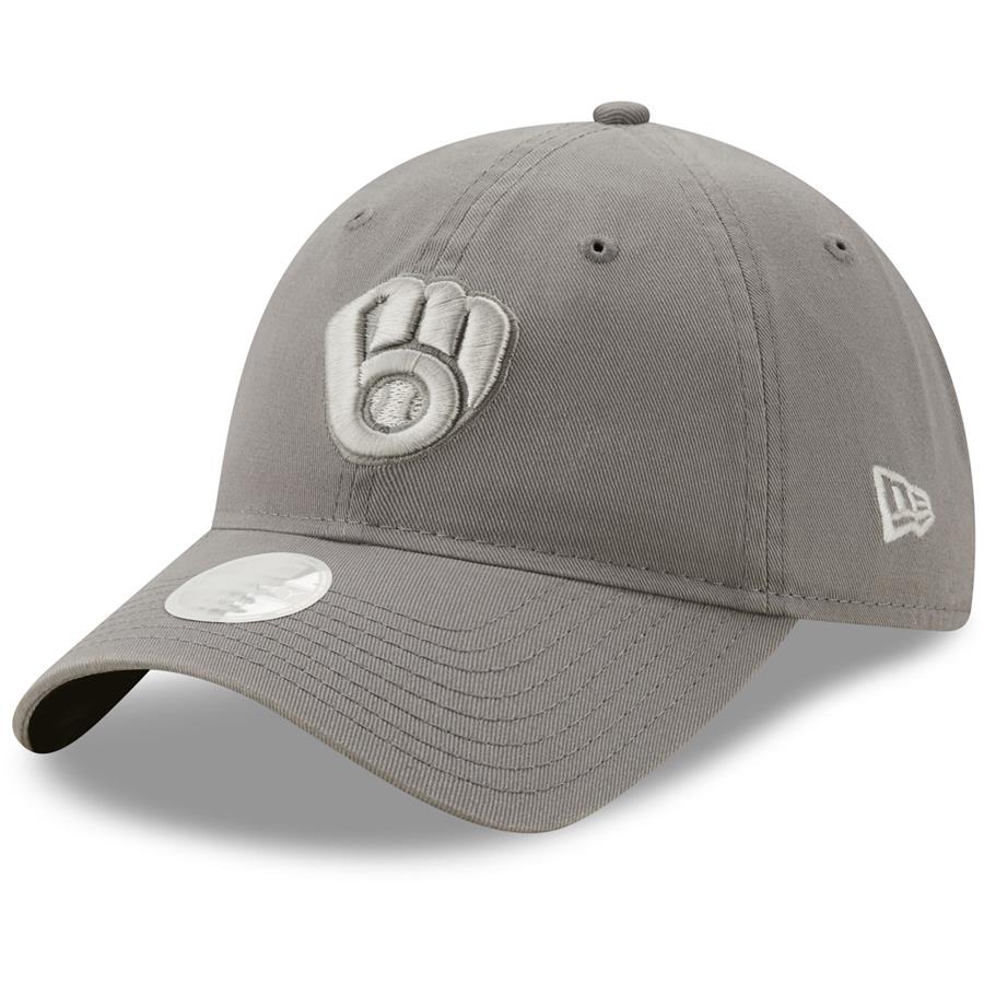 Milwaukee Brewers New Era Women's Misty Morning Core Classic 9TWENTY Adjustable Hat - Gray