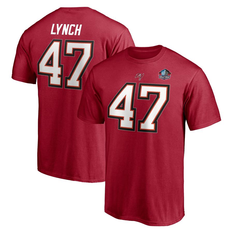 John Lynch Tampa Bay Buccaneers Fanatics Branded NFL Hall of Fame Class of 2021 Name & Number T-Shirt - Red
