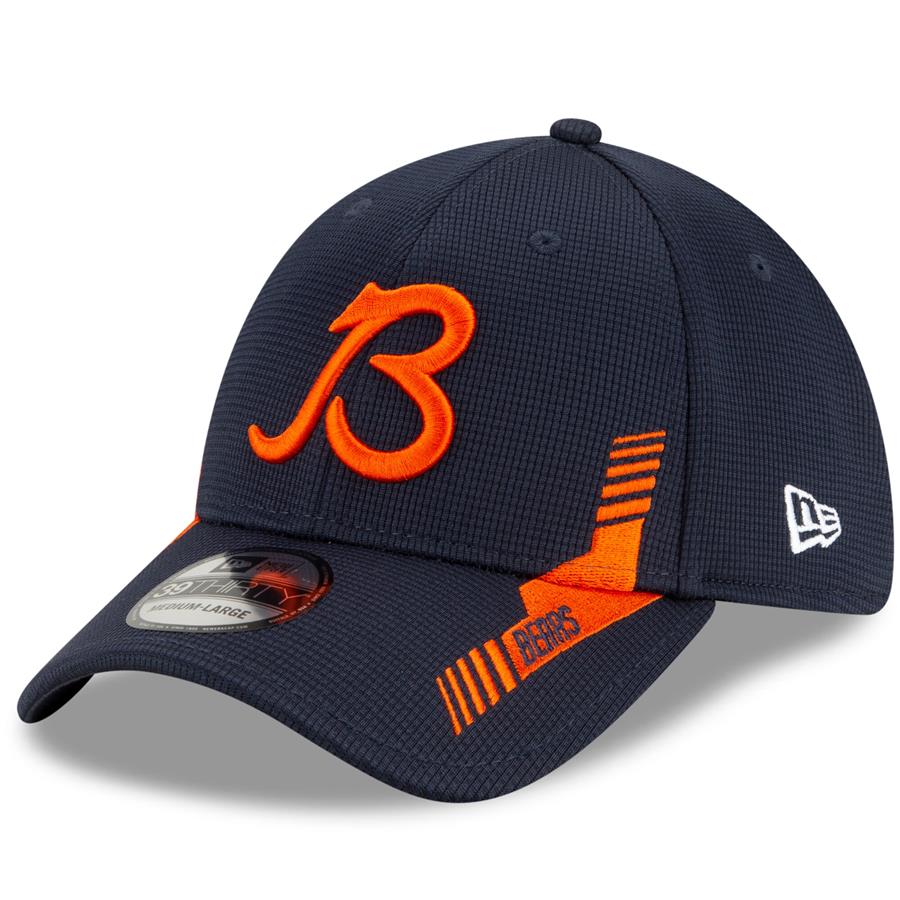Chicago Bears New Era 2021 NFL Sideline Home B 39THIRTY Flex Hat - Navy