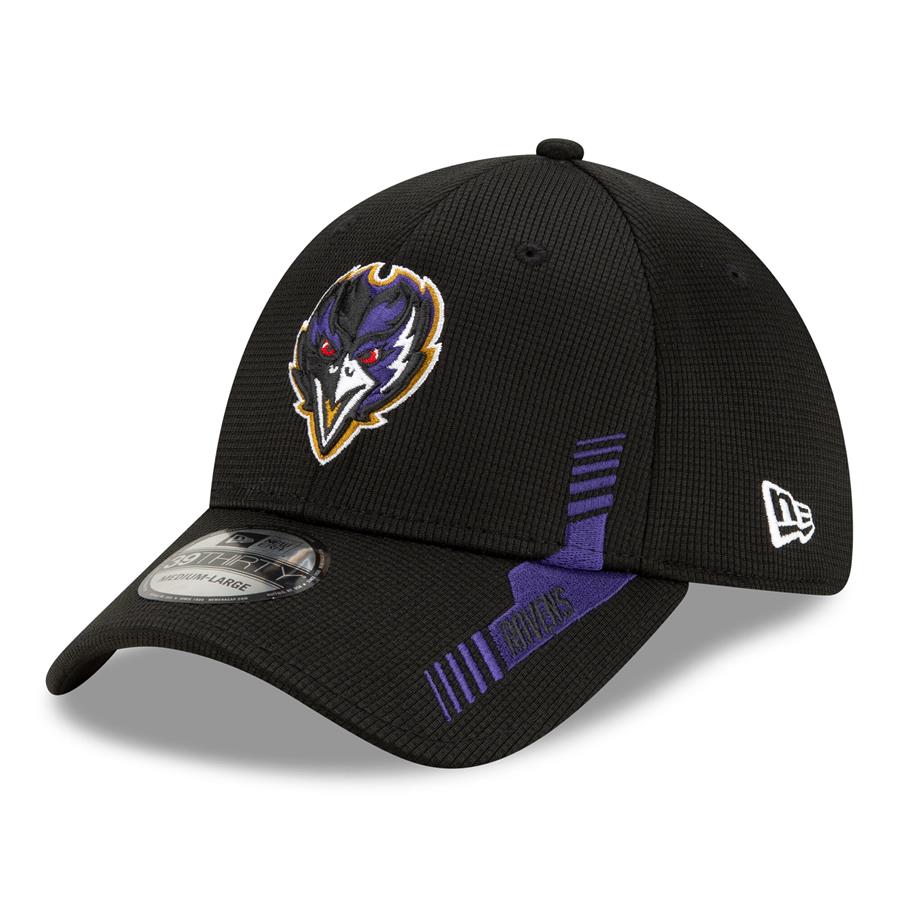 Baltimore Ravens New Era 2021 NFL Sideline Home 39THIRTY Flex Hat - Black
