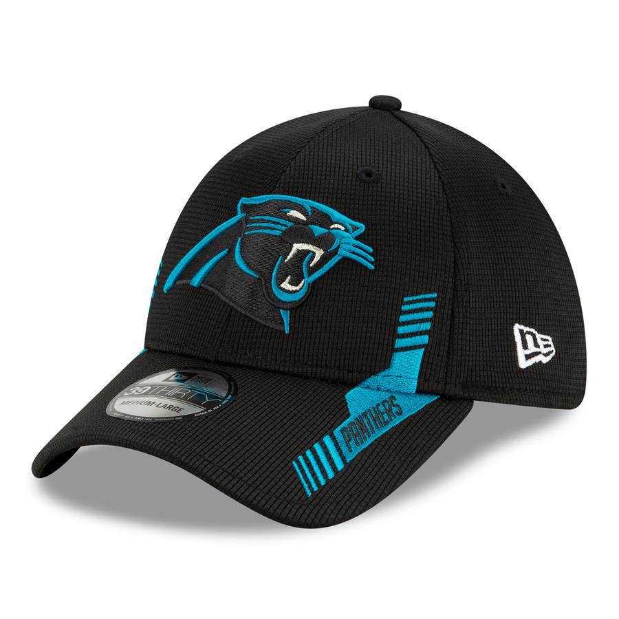 Carolina Panthers New Era 2021 NFL Sideline Home 39THIRTY Flex Hat - Black