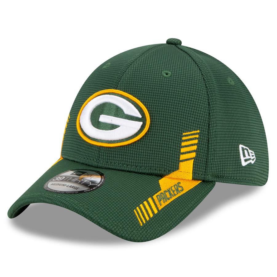 Green Bay Packers New Era 2021 NFL Sideline Home 39THIRTY Flex Hat - Green