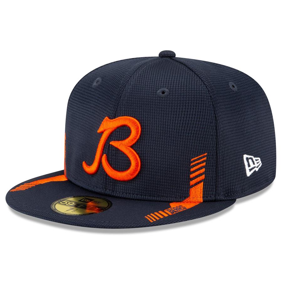 Chicago Bears New Era 2021 NFL Sideline Home B 59FIFTY Fitted Hat - Navy