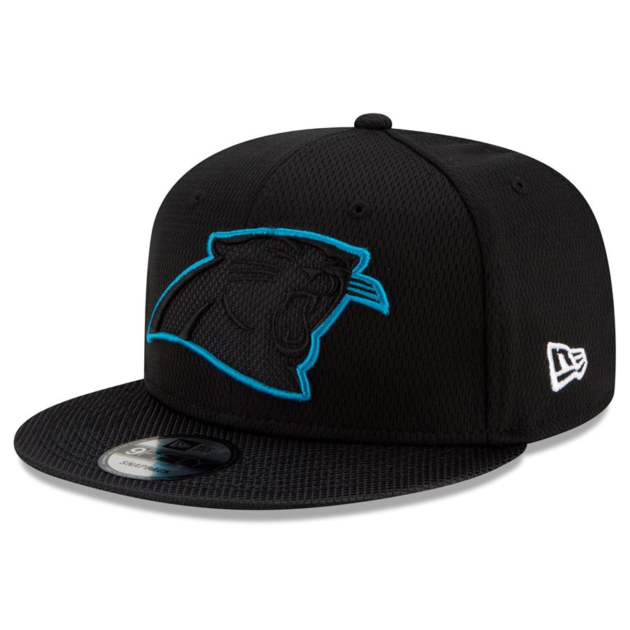 Carolina Panthers New Era 2021 NFL Sideline Road 9FIFTY Snapback Adjustable Hat - Black