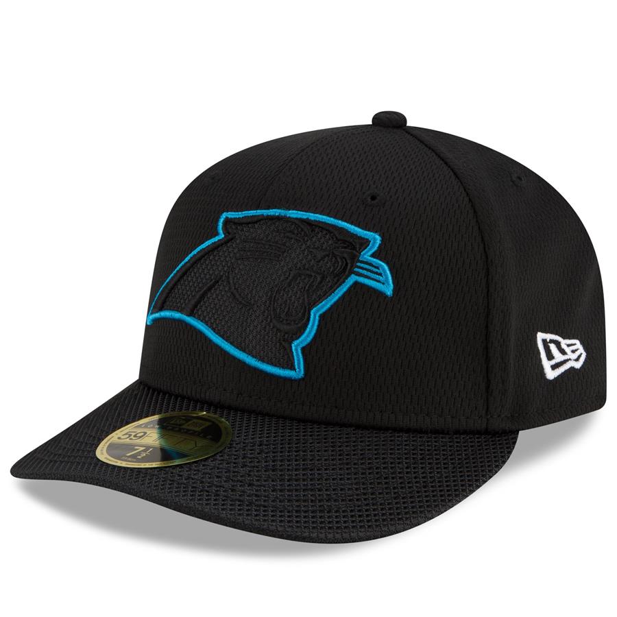 Carolina Panthers New Era 2021 NFL Sideline Road Low Profile 59FIFTY Fitted Hat - Black