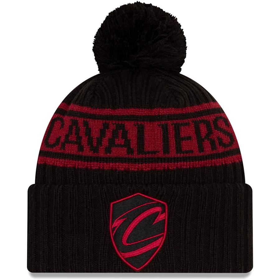 Cleveland Cavaliers New Era 2021 NBA Draft Cuffed Knit Hat with Pom - Black