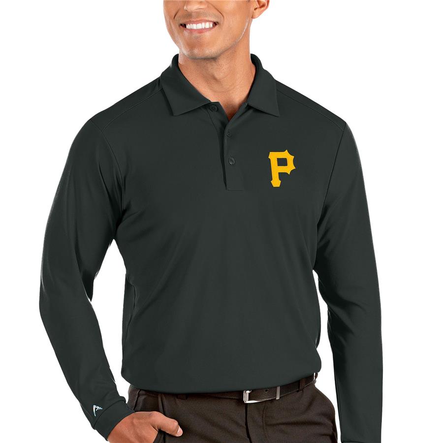 Pittsburgh Pirates Antigua Tribute Long Sleeve Polo - Gray