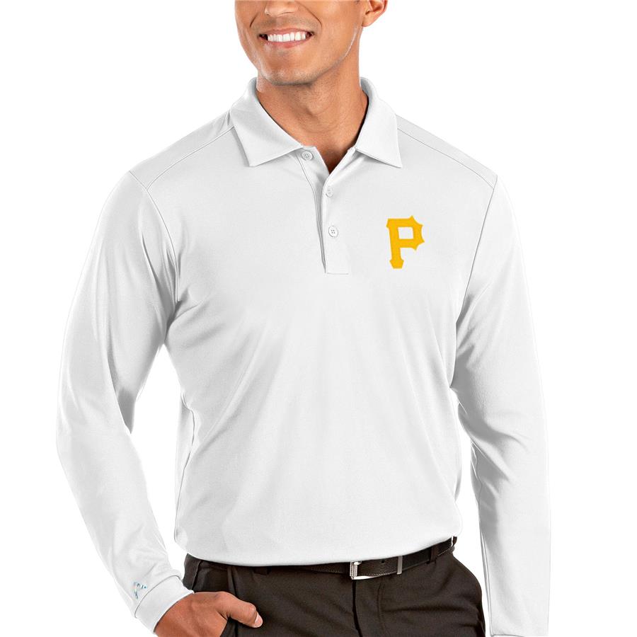 Pittsburgh Pirates Antigua Tribute Long Sleeve Polo - White