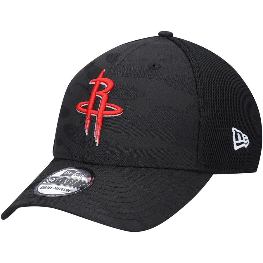 Houston Rockets New Era Camo Tone 39THIRTY Flex Hat - Black