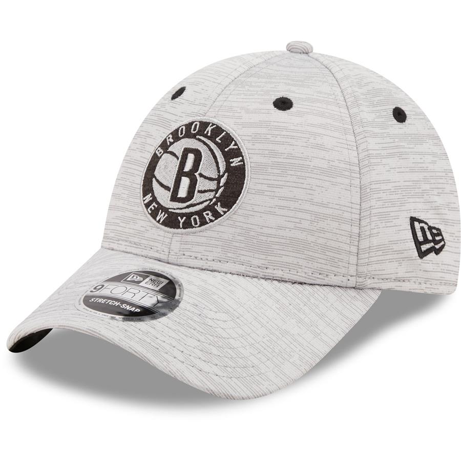 Brooklyn Nets New Era Outline 9FORTY Snapback Hat - Gray