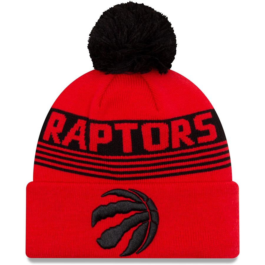 Toronto Raptors New Era Proof Cuffed Knit Hat with Pom - Red