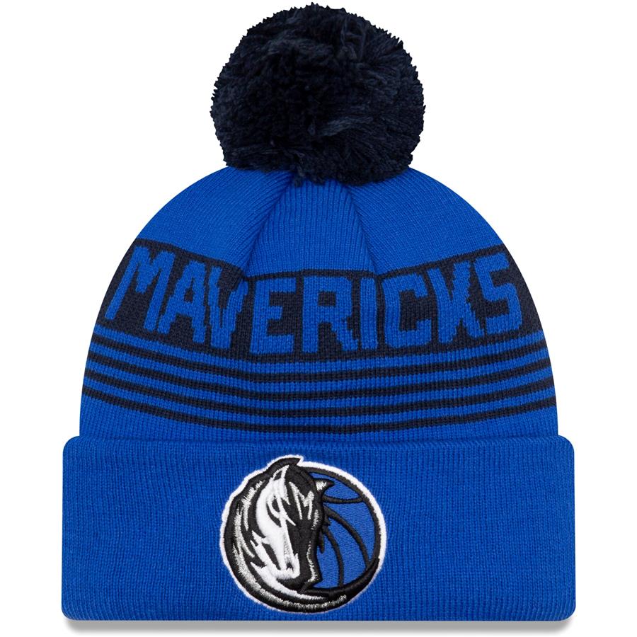 Dallas Mavericks New Era Proof Cuffed Knit Hat with Pom - Blue