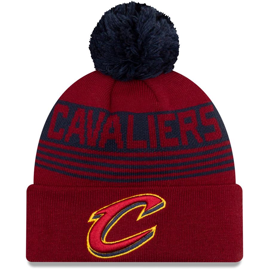 Cleveland Cavaliers New Era Proof Cuffed Knit Hat with Pom - Wine