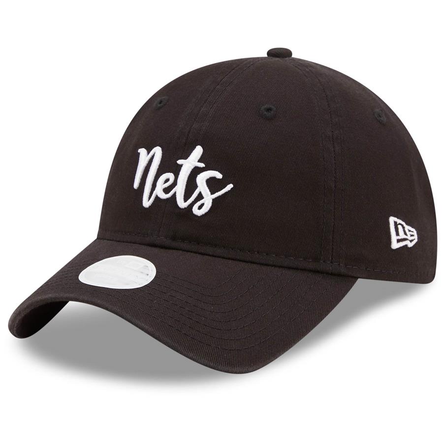 Brooklyn Nets New Era Women's Team Script 9TWENTY Adjustable Hat - Black